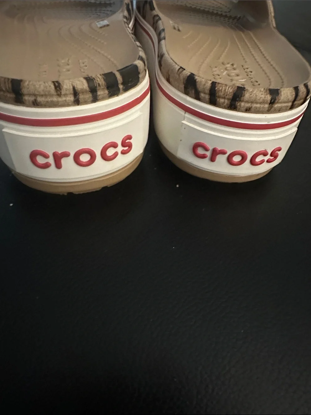 Crocs Beige Leopard Platform Sandals Women 9 NWOT